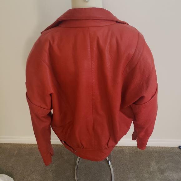 Vintage Red Leather Jacket - Picture 3 of 11